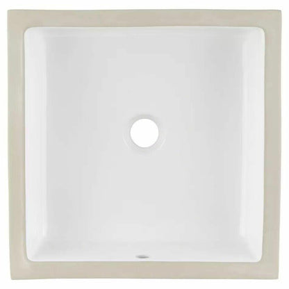 Signature Hardware - Destin White Square Porcelain Undermount Bathroom Sink