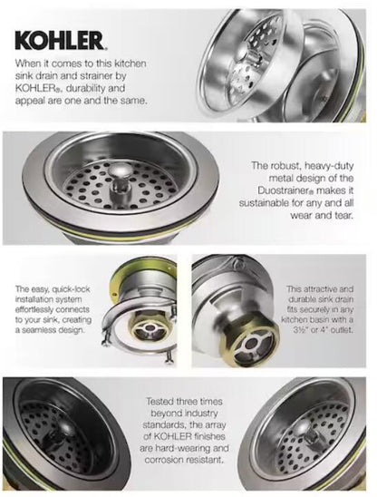 Kohler K-8801-BV Duostrainer 3 1/2" Sink Basket Strainer - Brushed Bronze *READ*