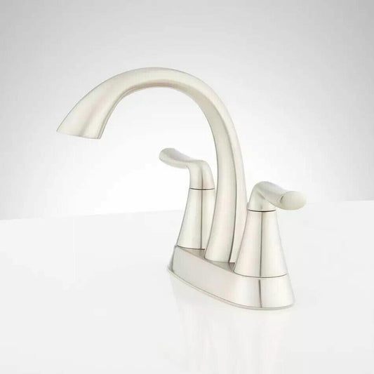 Signature Hardware - Provincetown Centerset Bathroom Faucet - Brushed Nickel