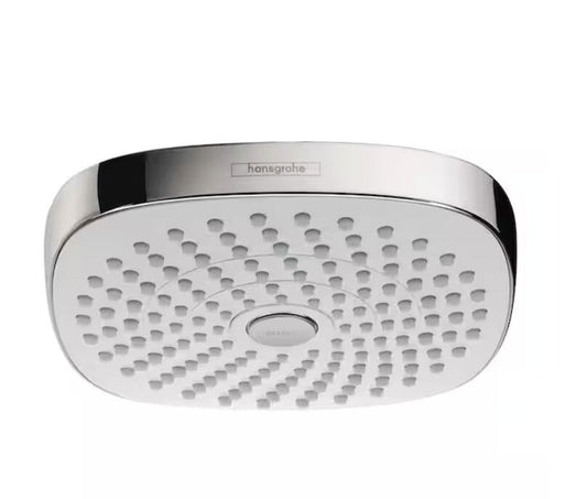 Hansgrohe 04387400 Croma Select 2-Spray Patterns Shower Head - White & Chrome