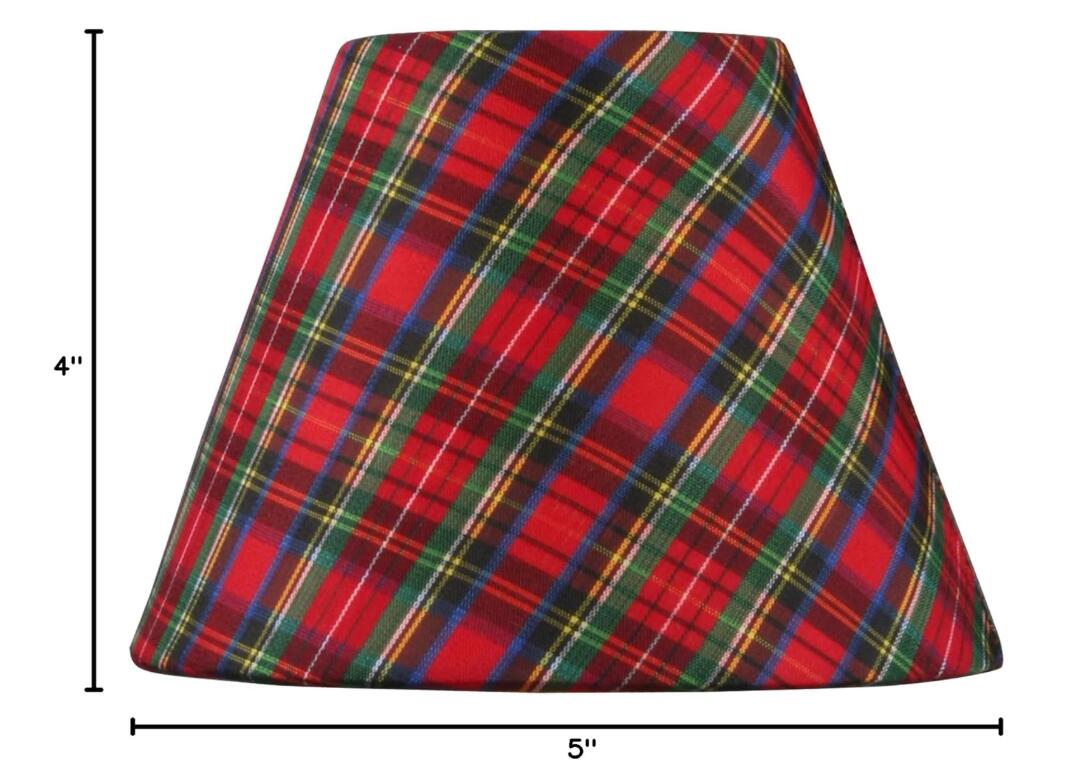 Livex Lighting S328 Hardback Clip-On Chandelier Shade, 5" x 4", Red&Green Plaid