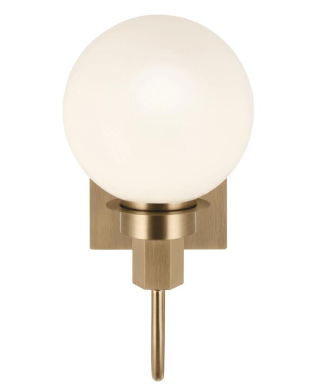 Kichler Hex 12" Wall Sconce Champagne Bronze With Opal Glass Shade - 55149CPZ