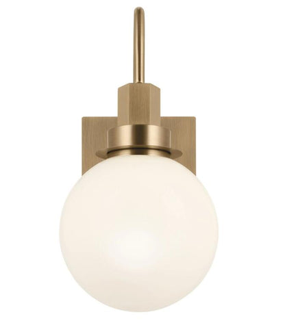 Kichler Hex 12" Wall Sconce Champagne Bronze With Opal Glass Shade - 55149CPZ