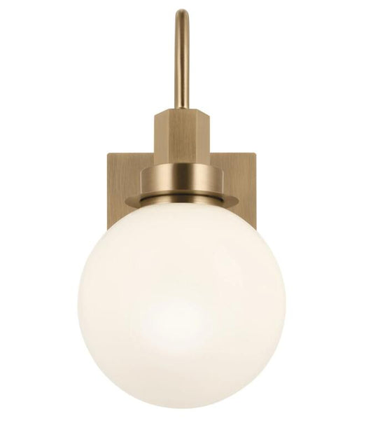 Kichler Hex 12" Wall Sconce Champagne Bronze With Opal Glass Shade - 55149CPZ