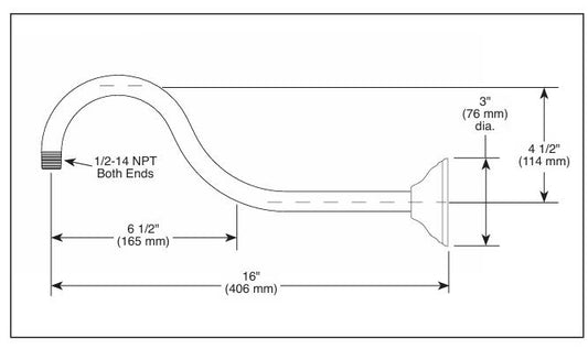 Brizo RP54168RB - 16" Shower Arm And Flange - Venetian Bronze