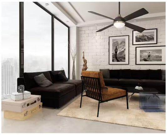 Minka Aire F623L-BC/SBR Orb 54" LED Indoor Brushed Carbon Ceiling Fan + Remote