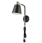 Globe Electric 51374 Cleo 1-Light Wall Sconce, Matte, Antique Brass Accents