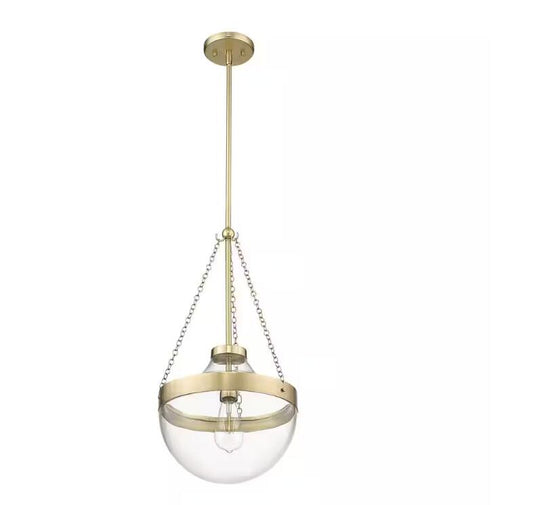 Millenium Lighting 20101-MG Clarra 1-Light Modern Gold Pendant-Light Clear Shade
