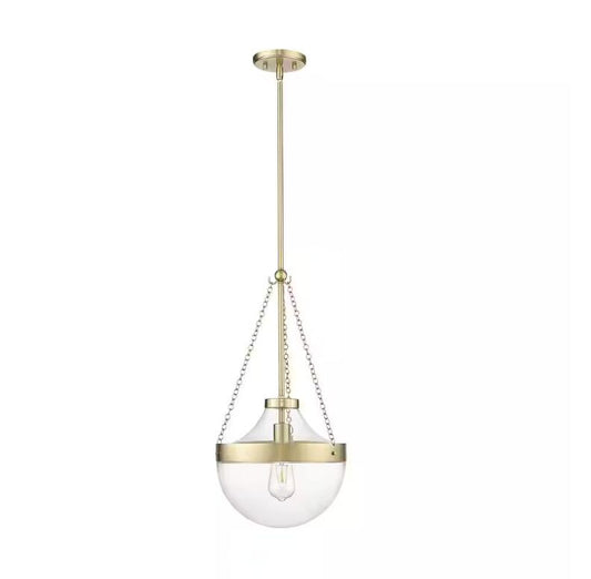 Millenium Lighting 20101-MG Clarra 1-Light Modern Gold Pendant-Light Clear Shade