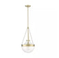 Millenium Lighting 20101-MG Clarra 1-Light Modern Gold Pendant-Light Clear Shade