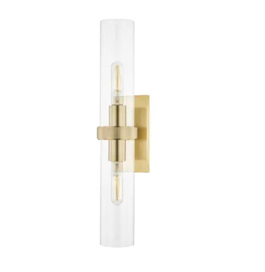 Hudson Valley Lighting 5302-AGB Briggs 2 Light 23" Tall Wall Sconce - Aged Brass