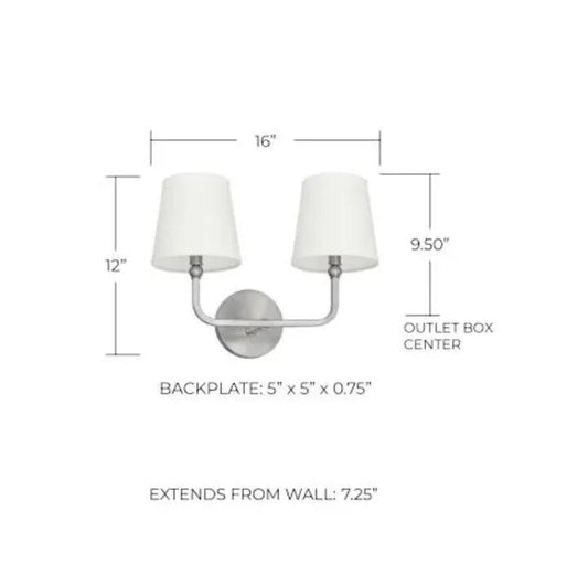 Capital Lighting  119321BN-674  Dawson 2 Light 16" Wide Bathroom Vanity Light