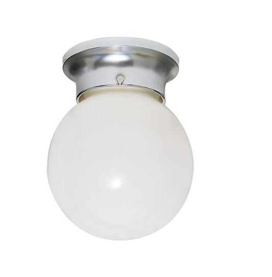 Nuvo SF77-111-1 Light Ball Fixt-8" Flush w/White Glass-Polished Chrome Finish