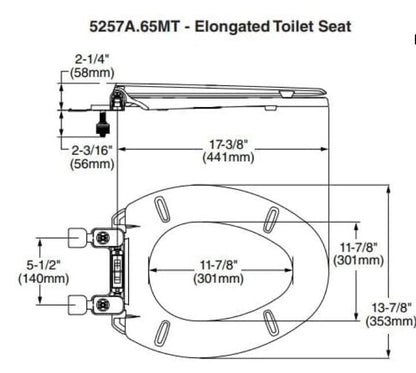 American Standard 5257A65MT.020 Cardiff Soft Close Elongated Toilet Seat - White