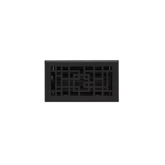 Signature Hardware - Baer Steel Floor Register - Black 4" x 8"