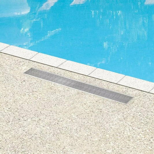Signature Hardware - 28" Carmen Outdoor Linear Shower Drain - Brushed SS