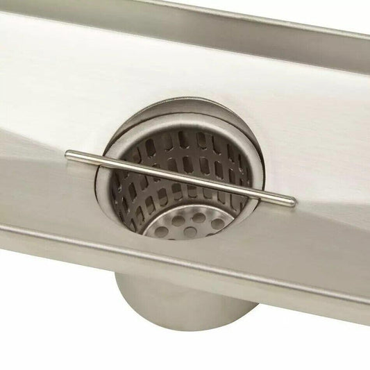 Signature Hardware - 28" Carmen Outdoor Linear Shower Drain - Brushed SS