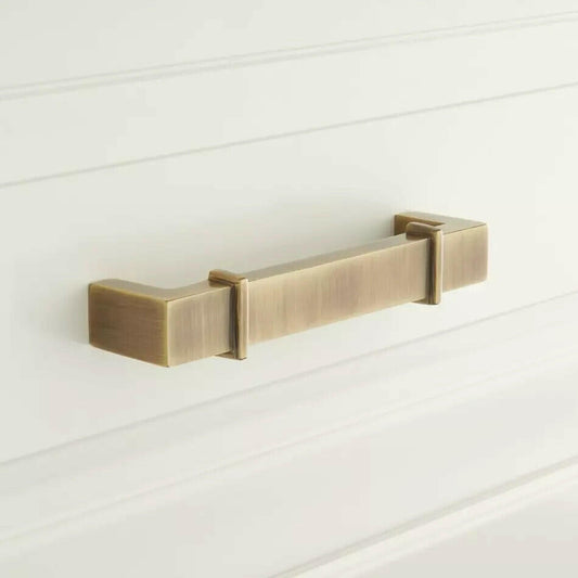 Signature Hardware 9" Marta Solid Brass Cabinet Pull - Antique Brass
