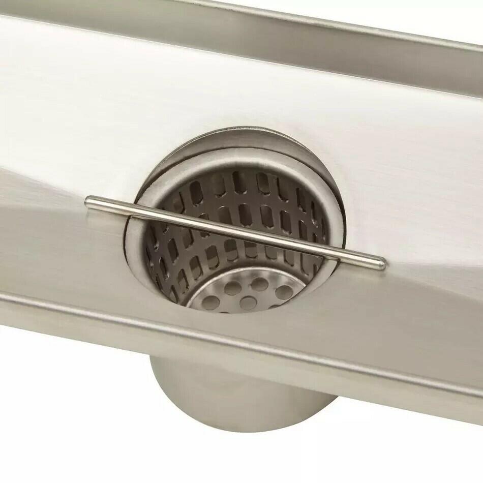 Signature Hardware-32" Cohen Linear Tile-In Shower Drain - Brushed SS