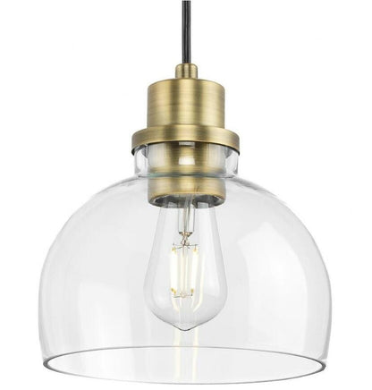 Progress Lighting P500405-163-Garris-1 Light Mini Pendant Farmhouse Style-Brass