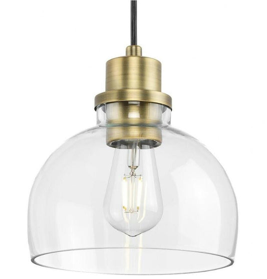 Progress Lighting P500405-163-Garris-1 Light Mini Pendant Farmhouse Style-Brass