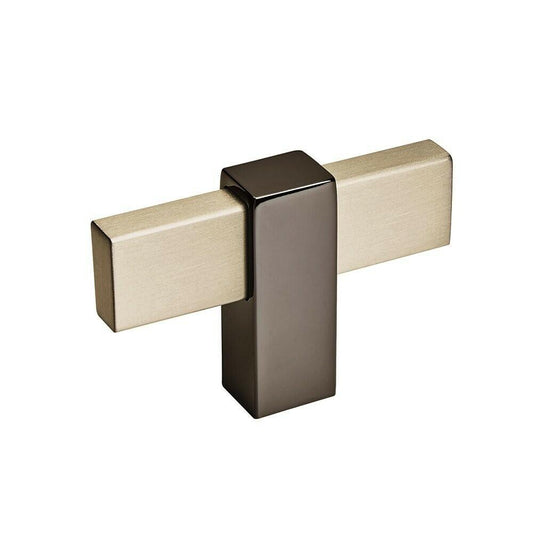 Amerock 36720SCBN- 2-3/8" Long Knob in Silver Champagne and Black Nickel