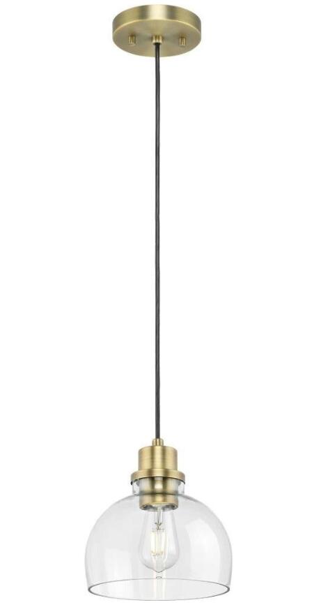 Progress Lighting P500405-163-Garris-1 Light Mini Pendant Farmhouse Style-Brass