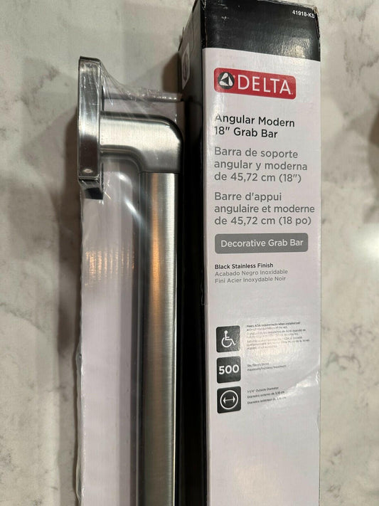 Delta 41918-KS Angular 18" Grab Bar - Black Stainles Finish