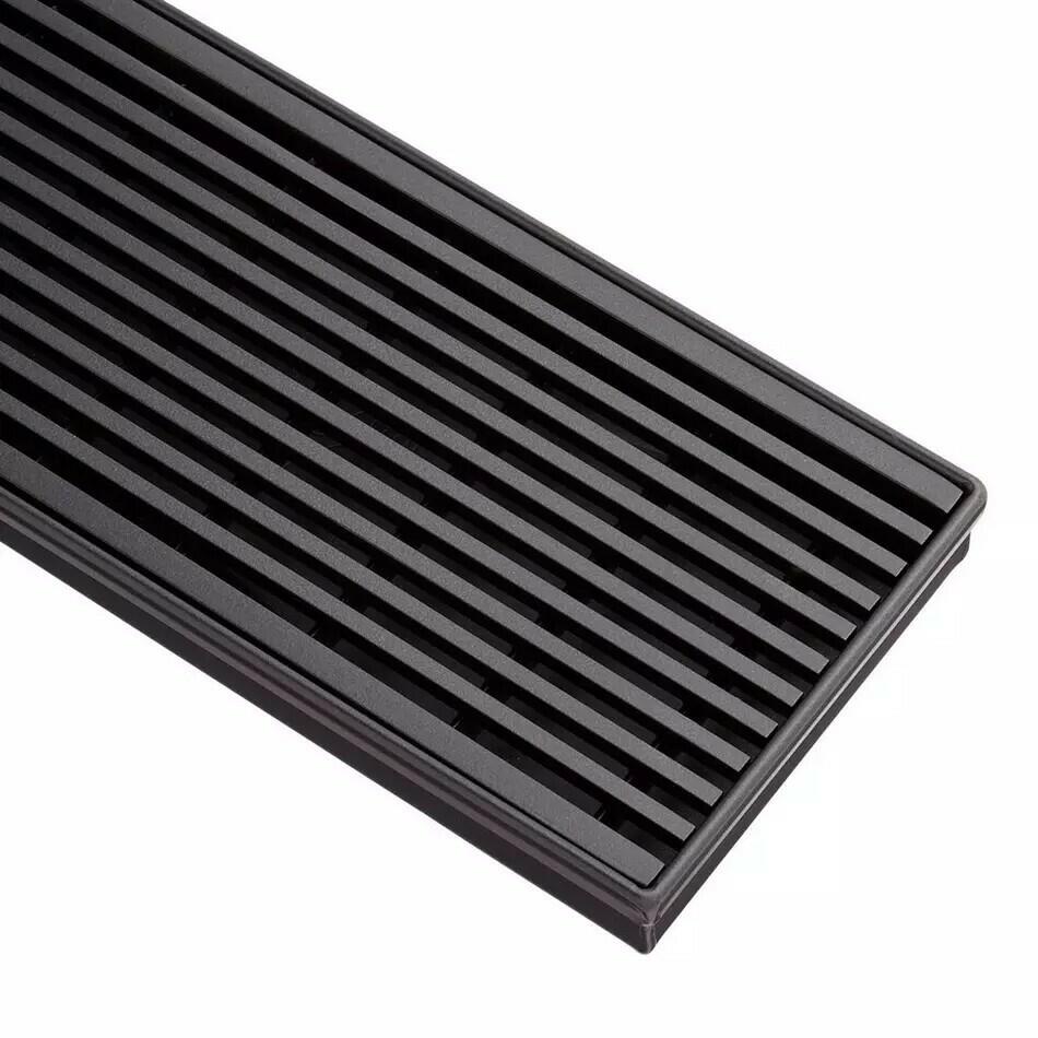 Signature Hardware - 28" Carmen Outdoor Linear Shower Drain Matte Black