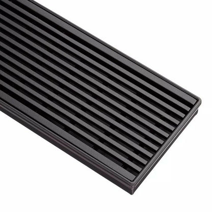 Signature Hardware - 28" Carmen Outdoor Linear Shower Drain Matte Black