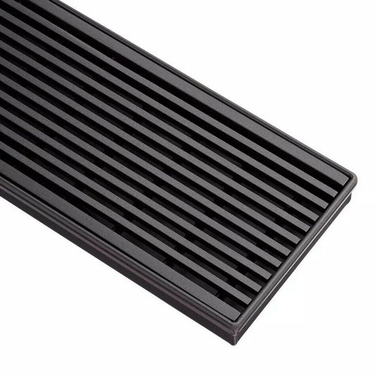 Signature Hardware - 28" Carmen Outdoor Linear Shower Drain Matte Black