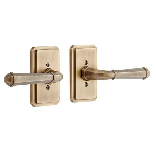 SH Antique Brass Matteen Solid Brass Interior Door Set Lever Handle Dummy RH