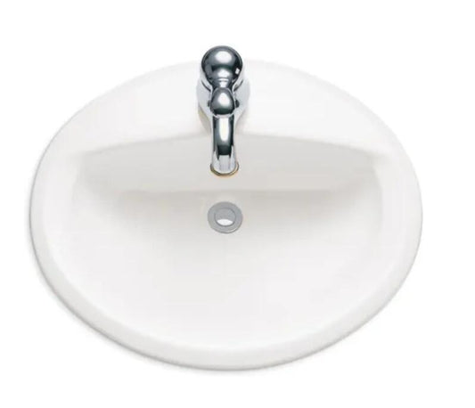 American Standard Aqualyn 20-3/8" Drop In Porcelain Bathroom Sink - White