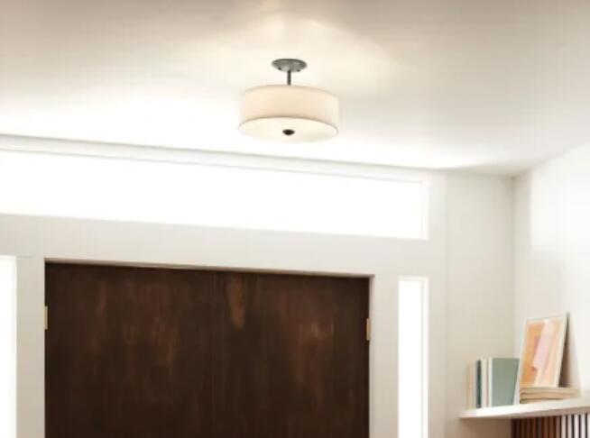 Kichler Shailene 18 in. 3-Light Brushed Nickel Semi-Flush Mount Ceiling Light