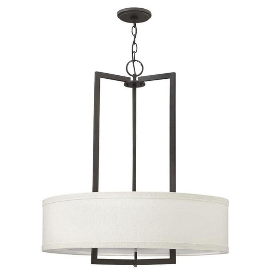 Hinkley-3204KZ-Hampton-3 Light Medium Drum Chandelier Transitional Bronze