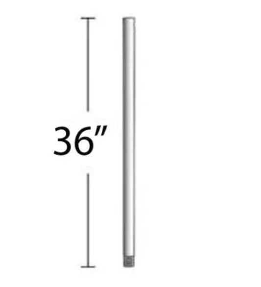 MinkaAire DR536-CL 36" Ceiling Fan Downrod for 12 Ft Ceilings - Brushed Steel
