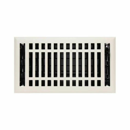 Signature Hardware - Contemporary Steel Floor Register - Almond 6" X 14"