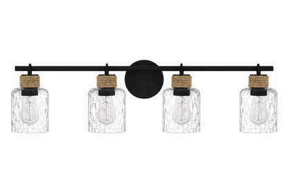 Quoizel BTC8634MBK Baltic Modern Matte Black 4-Light Bathroom Lighting Sconce