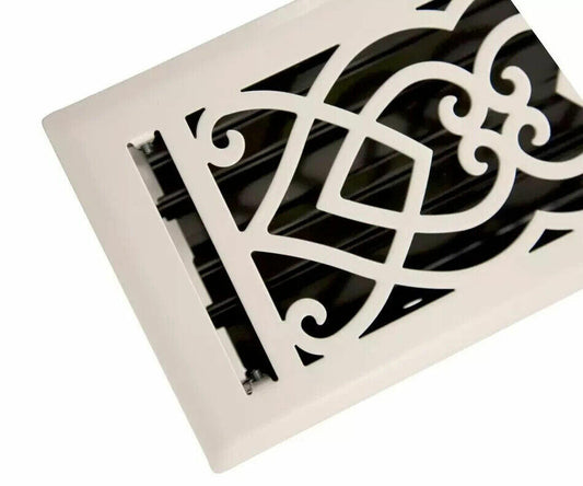 Signature Hardware - Victorian Steel Floor Register - White - 2-1/4" x 12"