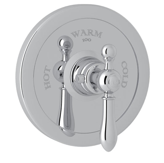 Rohl Arcana Thermostatic Trim Plate without Volume Control - Polished Chrome