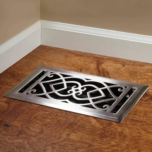 Signature Hardware - Victorian Steel Floor Register - White - 2-1/4" x 12"
