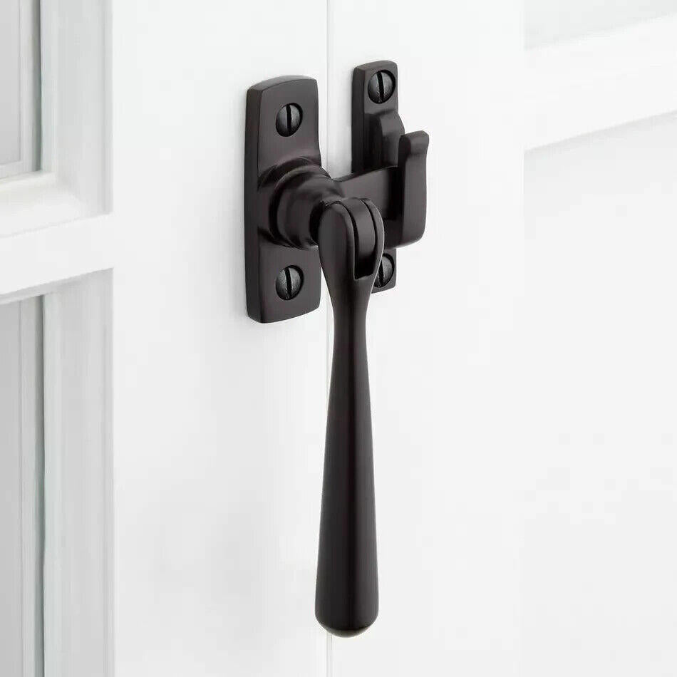 Signature Hardware - Solid Brass Casement Window Latch - Matte Black