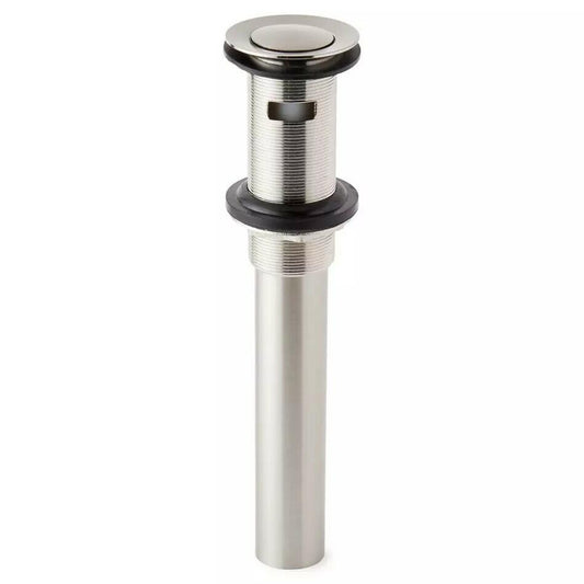 Signature Hardware Extended Press Type Pop-Up Bathroom Drain - Overflow Hole-BN