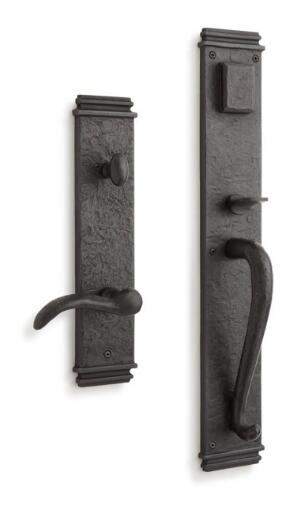 Signature Hardware New England entrance Door set lever no handle - Dark Patina