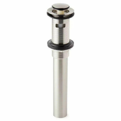 Signature Hardware Extended Press Type Pop-Up Bathroom Drain - Overflow Hole-BN