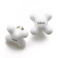 Signature Hardware-Small Porcelain Cross Handles-Pair of 2-White/Brushed Nickel
