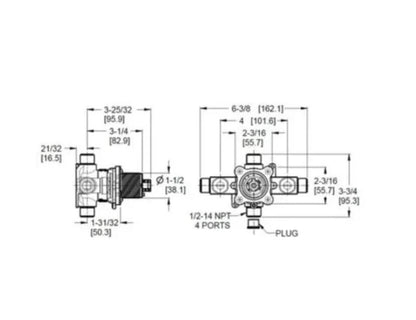 Pfister 1/2 Inch Tub and Shower Rough-In Valve with Integral Stops 0X8-340A