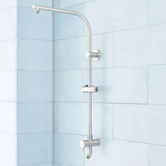 Signature Hardware Retrofit Exposed Pipe Shower Rail, Brushed Nickel