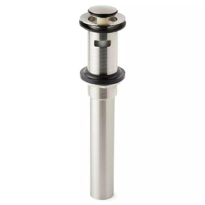 Signature Hardware Extended Press Type Pop-Up Bathroom Drain - Overflow Hole-BN