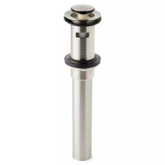 Signature Hardware Extended Press Type Pop-Up Bathroom Drain - Overflow Hole-BN